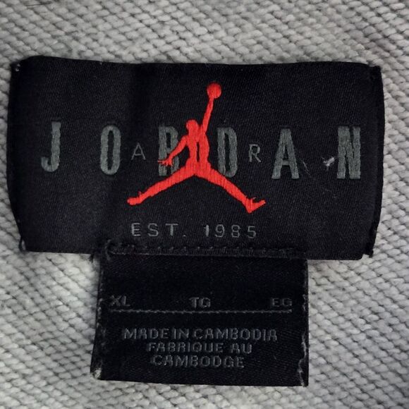 Jordan Dri Fit Jump Man DJ0634 091 Mens XL Gray Graphic Fleece Pullover Hoodie - Picture 5 of 7